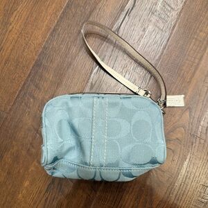Coach Monogram Mini Pouch Wristlet